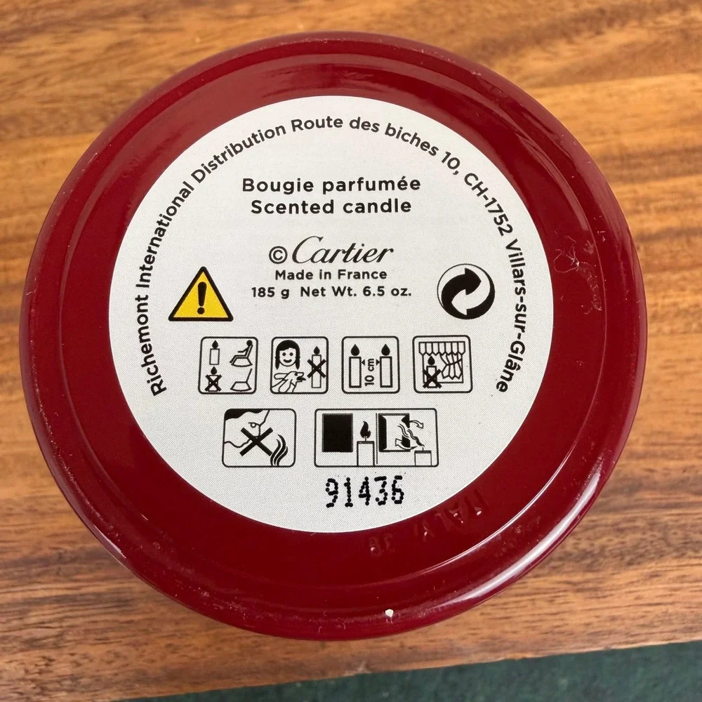 Cartier Panthère de Cartier Red Glass Scented Candle Holder Gold Panther France
